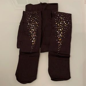 Bejeweled Black Tights